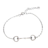 925 Silver Horse Lover Jewelry Three Snaffle Bit Pendant Bracelet Charm