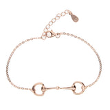 925 Silver Horse Lover Jewelry Three Snaffle Bit Pendant Bracelet Charm