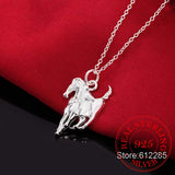 925 Sterling Silver Horse Necklace Small Pendant for Women