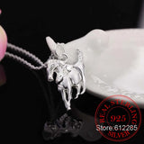 925 Sterling Silver Horse Necklace Small Pendant for Women