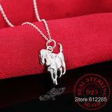 925 Sterling Silver Horse Necklace Small Pendant for Women