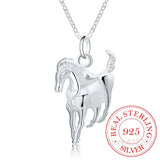 925 Sterling Silver Horse Necklace Small Pendant for Women