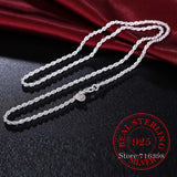 925 Sterling Silver Men's Twisted Rope Chain Necklace 16-30inch