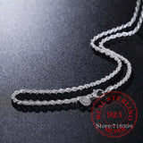 925 Sterling Silver Men's Twisted Rope Chain Necklace 16-30inch
