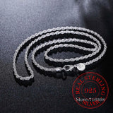 925 Sterling Silver Men's Twisted Rope Chain Necklace 16-30inch