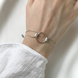 925 Silver Punk Geometric Snake Chain Bracelet for Women