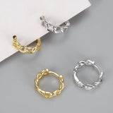 925 Silver Cuban Chain Stud Earrings for Women