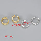 925 Silver Cuban Chain Stud Earrings for Women