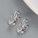 925 Silver Cuban Chain Stud Earrings for Women