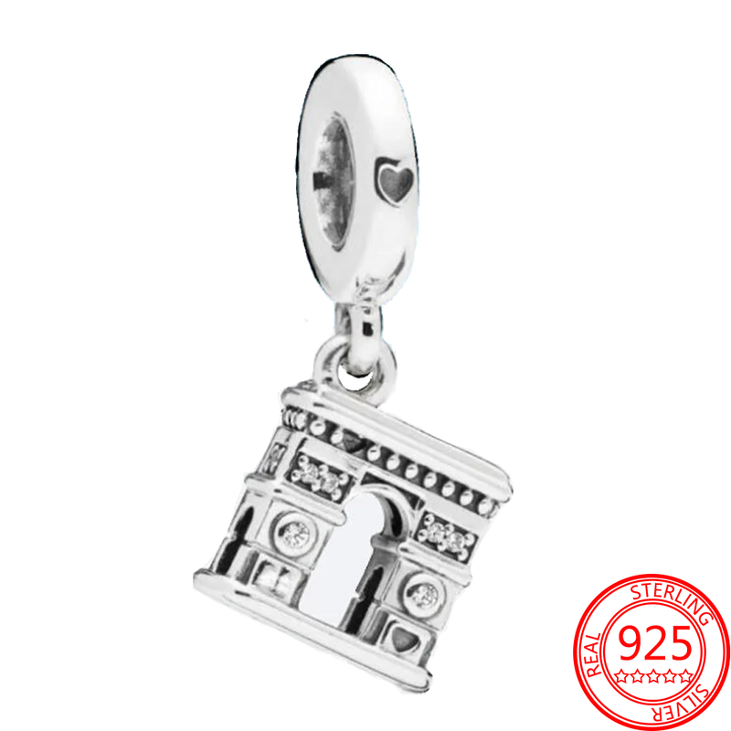 925 Silver Travel Air Plane Car Passport Globe Pav Feather Charm