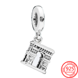 925 Silver Travel Air Plane Car Passport Globe Pav Feather Charm