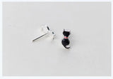 925 Silver Cat Stud Earrings Girls Women Jewelry