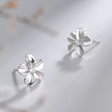 925 Silver Flower Stud Earrings Women's Jewelry