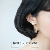 925 Silver Flower Stud Earrings Women's Jewelry