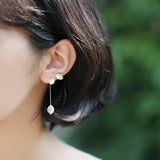 925 Sterling Silver Leaves Pearl Stud Earrings for Women Girls