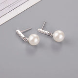 100% 925 Sterling Silver Pearl Stud Earrings for Women Girls