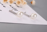 100% 925 Sterling Silver Pearl Stud Earrings for Women Girls