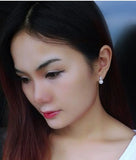925 Silver Pearl Zircon Stud Earrings for Women