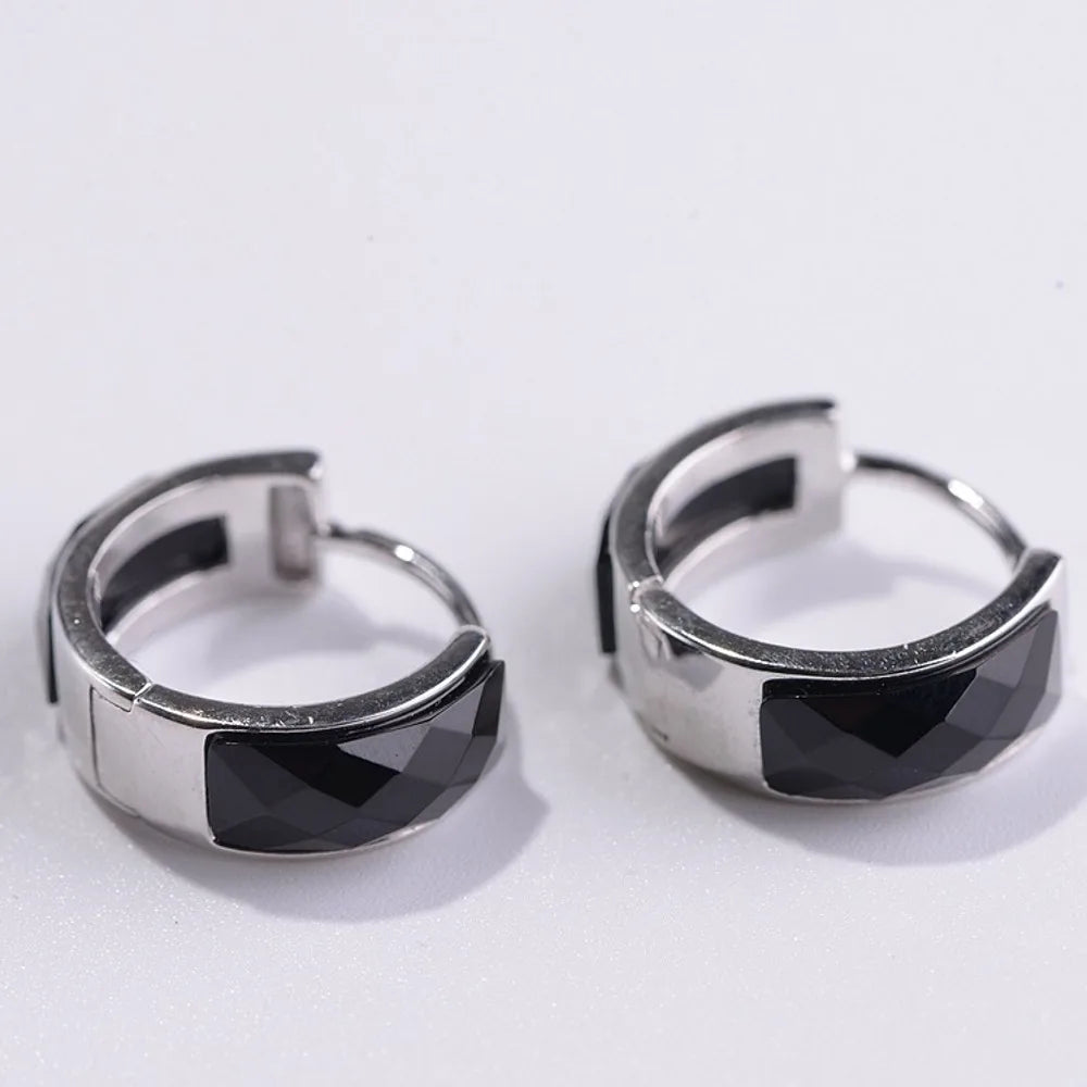 925 Silver Vintage Craft Faceted Agate Earrings for Woman