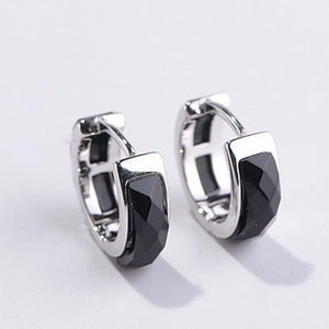 925 Silver Vintage Craft Faceted Agate Earrings for Woman