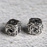 925 Silver Tibetan Dorje Symbol Beads Sterling Silver Buddhist Vajra Loose Beads