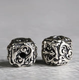 925 Silver Tibetan Dorje Symbol Beads Sterling Silver Buddhist Vajra Loose Beads