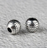 925 Silver Wave Symbol Beads Large Hole Sterling Silver Loose Beads