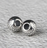 925 Silver Wave Symbol Beads Large Hole Sterling Silver Loose Beads