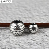 925 Silver Wave Symbol Beads Large Hole Sterling Silver Loose Beads