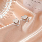 925 Sterling Silver Heart Earrings Punk Vintage Hollow Heart Stud Earrings