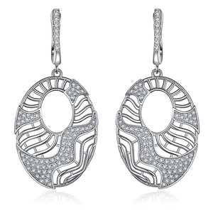 925 Silver Hallow Zircon Clip-on Earrings for Women