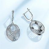 925 Silver Hallow Zircon Clip-on Earrings for Women