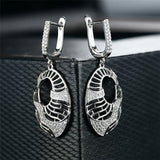 925 Silver Hallow Zircon Clip-on Earrings for Women