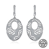 925 Silver Hallow Zircon Clip-on Earrings for Women