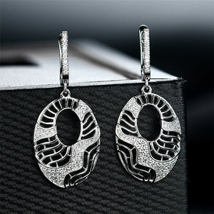 925 Silver Hallow Zircon Clip-on Earrings for Women