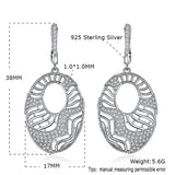 925 Silver Hallow Zircon Clip-on Earrings for Women