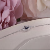 Natural Sapphire Water Drop Gemstone Charm Bracelet