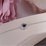 Natural Sapphire Water Drop Gemstone Charm Bracelet