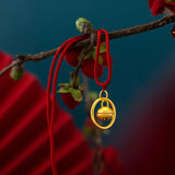 14K Bell Pendant Necklace for Women Fine Jewelry 999 Solid Pendants Chains