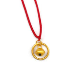 14K Bell Pendant Necklace for Women Fine Jewelry 999 Solid Pendants Chains
