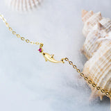 925 Sterling Silver Love Dolphin Pendant Necklace Women Animal Jewelry