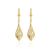 14K Diamond Gemstone Drop Earrings Women's Jewelry