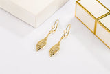 14K Diamond Gemstone Drop Earrings Women's Jewelry