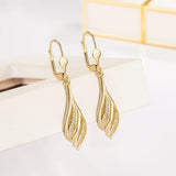 14K Diamond Gemstone Drop Earrings Women's Jewelry