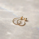 14K Filled Braided Hoop Earrings Boho Twist Hypoallergenic