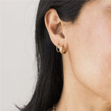 14K Filled Braided Hoop Earrings Boho Twist Hypoallergenic