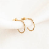 14K Filled Braided Hoop Earrings Boho Twist Hypoallergenic