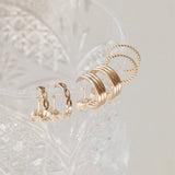 14K Filled Braided Hoop Earrings Boho Twist Hypoallergenic