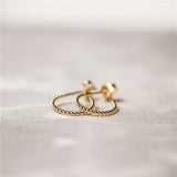 14K Filled Braided Hoop Earrings Boho Twist Hypoallergenic