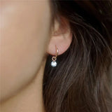 14K Filled Birthstone Hoop Earrings Fine Jewelry 15MM Brincos Pendientes